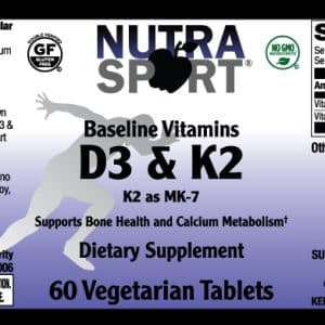NutraSportRx Vitamins D3 & K2 Label